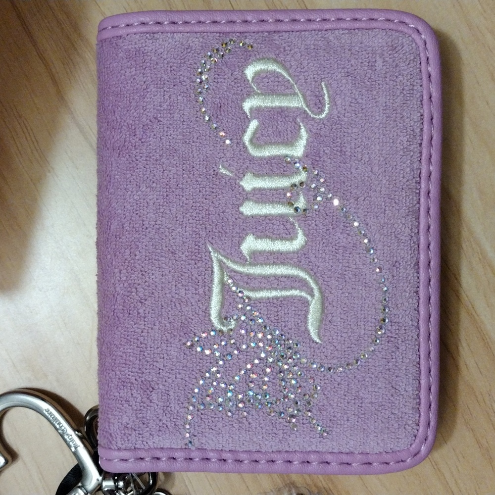 Juicy Couture Violet Tulle Wing It Card Case  with Heart Charm Key Fob 🦋✨ 🆕 - Picture 3 of 12